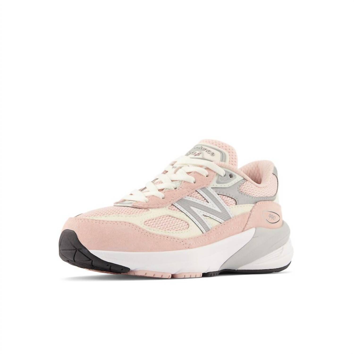 New New Balance Kid's 990 V6 Lace-Up Sneakers In Pink Haze/White
